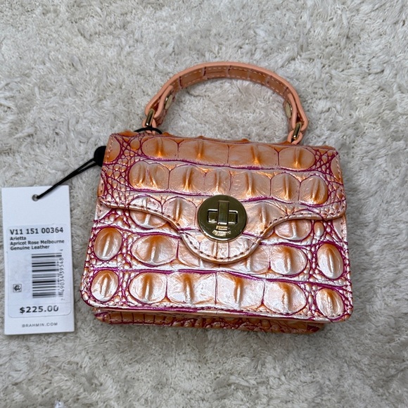 🍑NWT Rare Color of the Year Brahmin Arietta Apricot Rose Melbourne - Picture 2 of 10